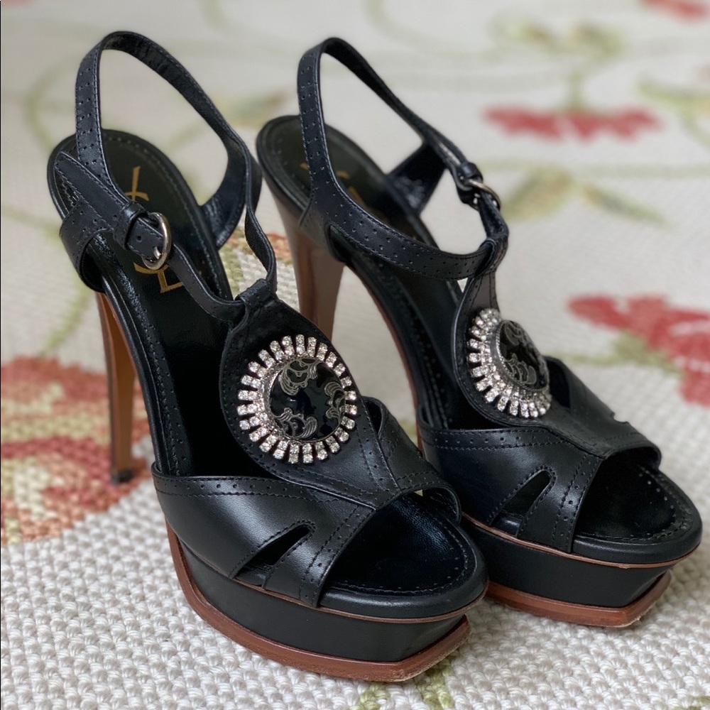 Rare YSL Medallion 105 Platform Sandals